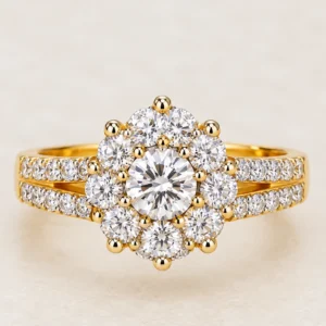 Floral Diamond Cluster Ring